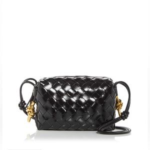 Bottega Venetta brand new Mini Loop Intrecciato Leather Camera Bag